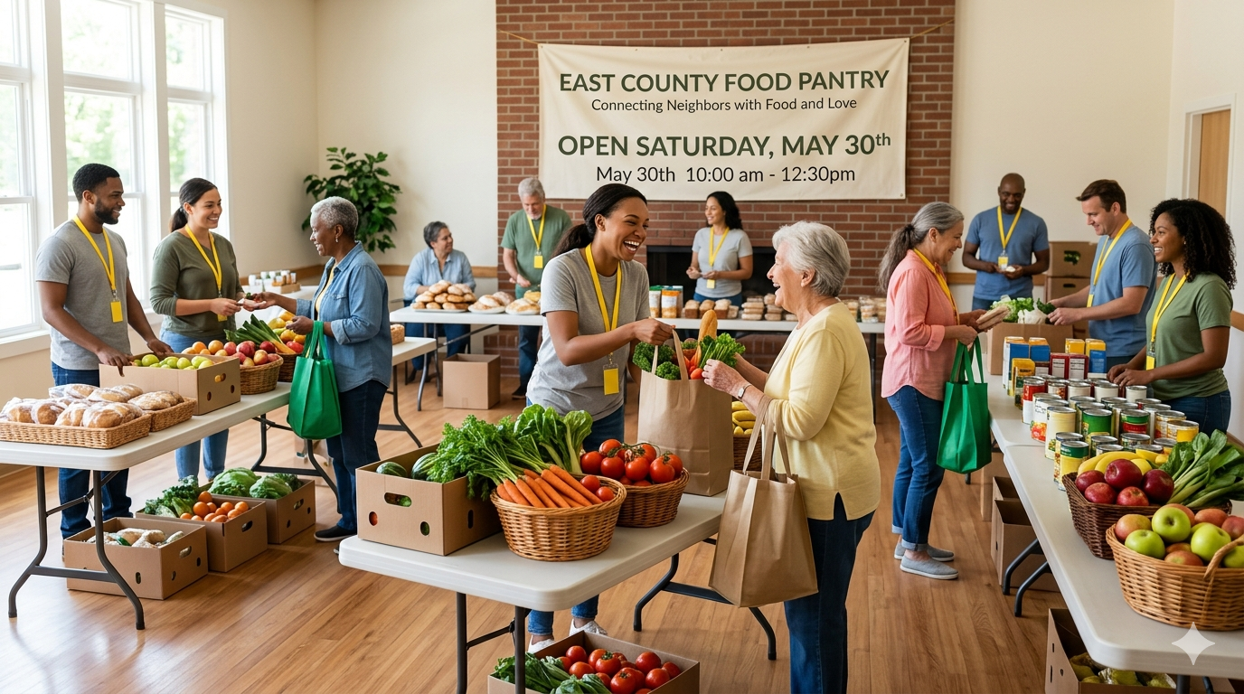 East County Food Pantry is open this Saturday May 30th